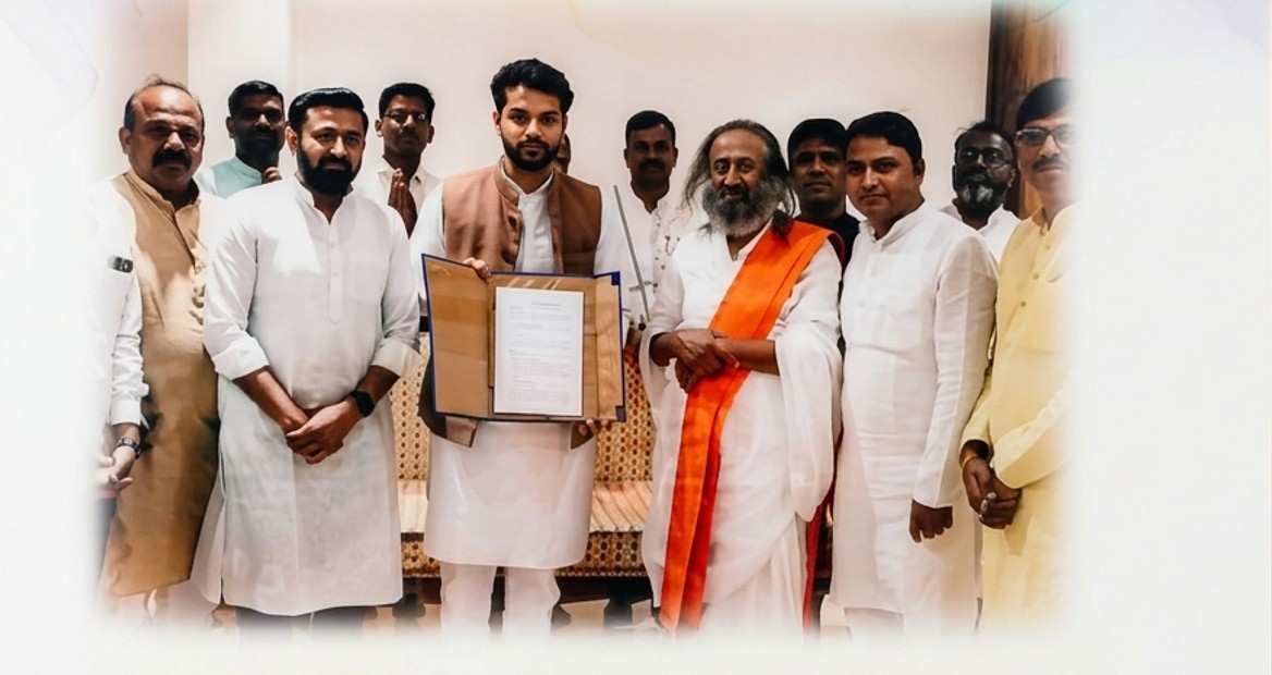Art of Living and JSPM, Latur sign landmark MOU for student wellness and personality development.